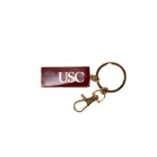 USC Trojans Cardinal and Gold Shield Rectangular Keychain